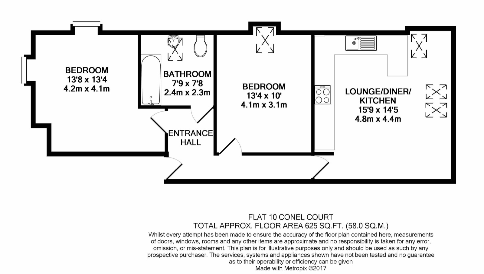 Floorplan of Flat 10, Conel Court