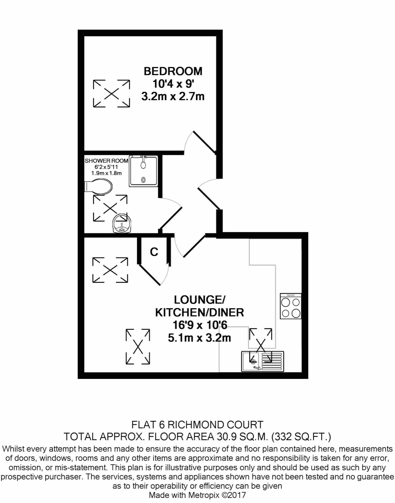 Floorplan of Flat 6, Richmond Court